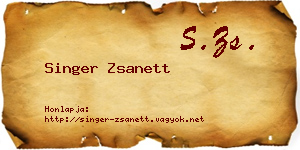 Singer Zsanett névjegykártya